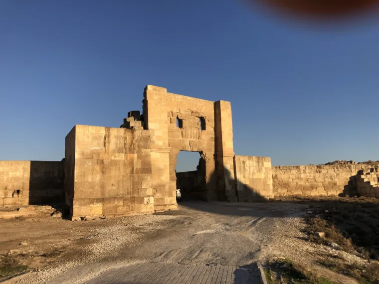 The stone gateway and walls of the old citadel at Harran