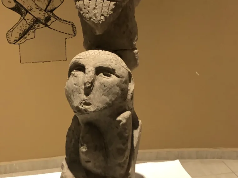The Urfa Man, the oldest known life sized human statue, in the Şanlıurfa museum
