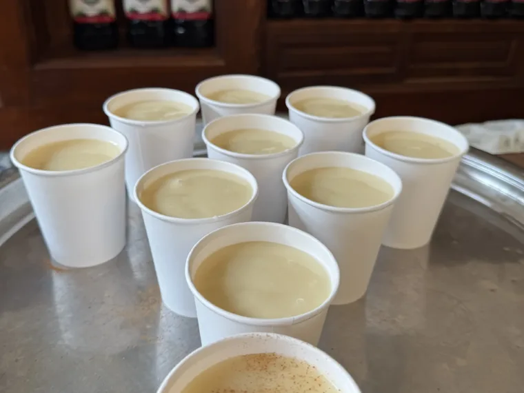 Cups of boza, the fermented millet drink tasted on the Istanbul Off the Beaten Path tour