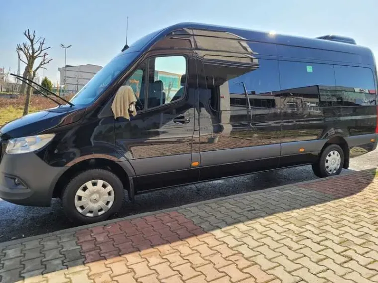 The private transfer minibus used for airport pickups
