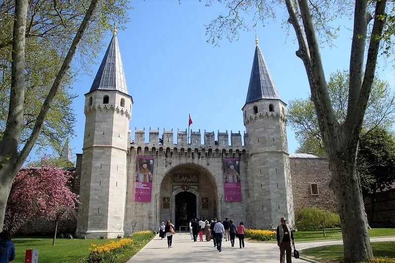 The Imperial Gate towers at the entrance to Topkapı Palace